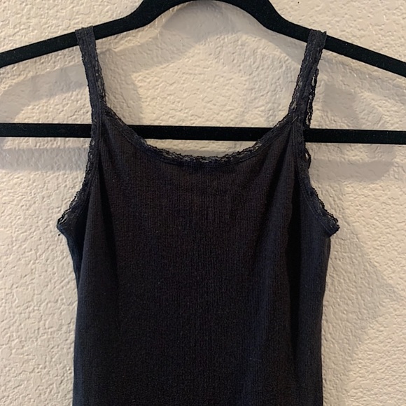 NWOT Black Lacy Rimmed Comfortable Pacsun Lilu Tank Top - Picture 4 of 5